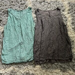 Two lace tank tops from Loft